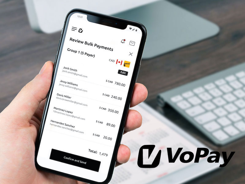 Vopay app screen on mobile phone